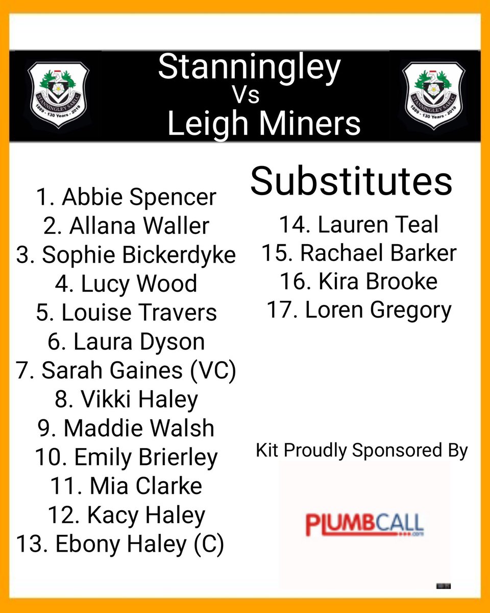 StanningleyLadi's tweet photo. LADIES LINE UP!!

🗓 Sunday 1st September
🏟 The Arthur Miller Stadium, LS13 1PA
🕑 2PM Kick Off
🎽 @leighminersrl Ladies
🎟 Free Entry

#StanFam #Yorkshire #BlackAndWhite https://t.co/OnbIk4eytv