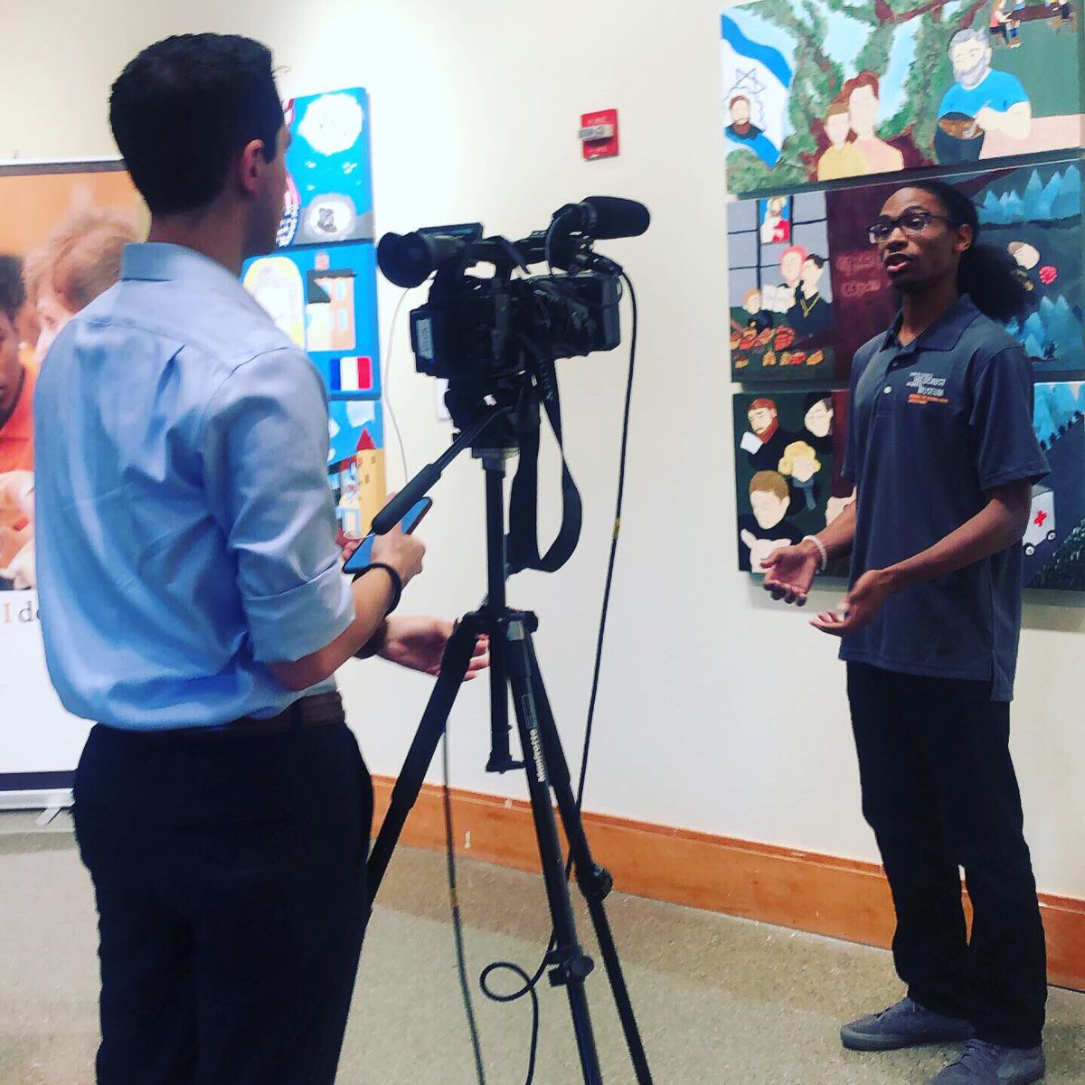 raymuseum's tweet photo. Yesterday, @abcnews reporter @gehlenabc interviewed @holocaustmuseum survivor volunteer Esther Starobin on her thoughts about working with young people @BTLHambassadors in preserving Holocaust memory through art. https://t.co/DKYI3BJphj https://t.co/rkBaINxxxB