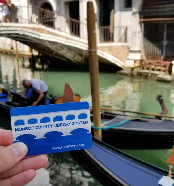The #MCLS card visited the Grand Canal in Venice today! Where will it end up next? #mclstravelinglibrarycard #travelinglibrarycard