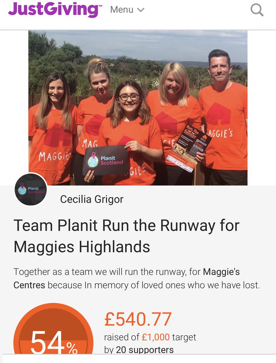 PlanitScotland's tweet photo. Still time to donate to #TeamPlanit #RunTheRunway for @maggieshlands https://t.co/ARmEeNNs5H https://t.co/I04z1KA2px