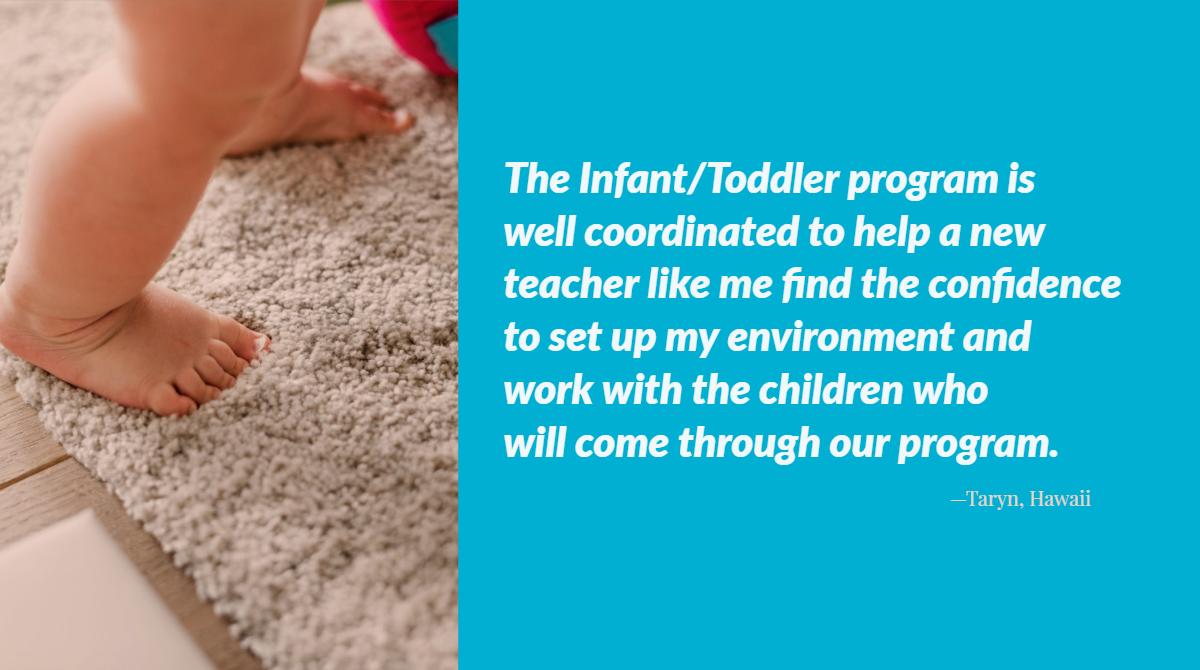 Are you interested in working with infants and toddlers. The Montessori diploma allows you to establish a curriculum that supports child development. #Montessori #teaching