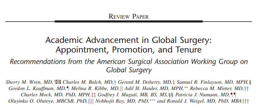 AnnalsofSurgery's tweet photo. How should global surgery be rewarded in academic surgery departments? 

Recommendations from the @AmerSurg Working Group: 
https://t.co/gguqvGkc4Y

by @sherrywren @charlesbalchmd @gmdoherty @srgfin @kibbemr @AdilHaiderMD @MinterWiscSurg et al
cc  @GlobalSurg @GlobalSurgEval https://t.co/FmgnlzAXiP