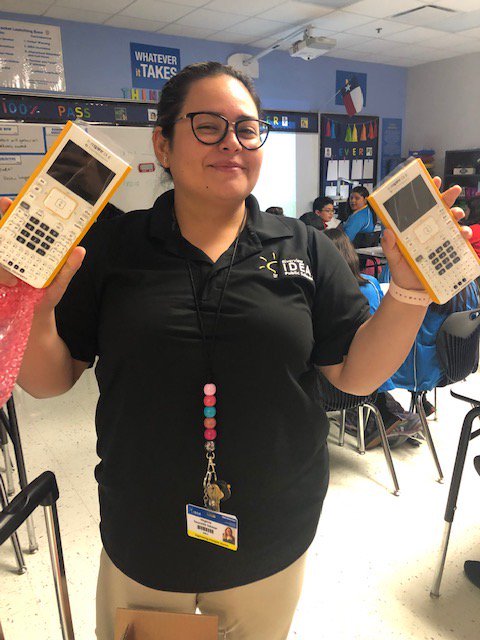 UTRGVUTeach's tweet image. Sid Richardson Grant recipients receiving their class set of TI-Nspire CX II handhelds at @IDEA_Riverview Brownsville. This new model of handhelds was just released last month! Way to go #UTeachRGV Teachers!!! #uteachnation