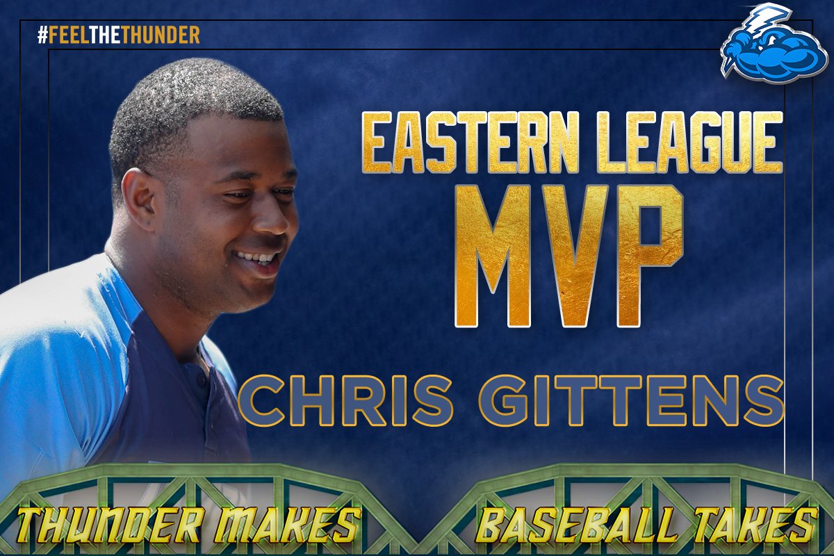 TrentonThunder's tweet photo. 1B @HardhittinCG has been named the @EasternLeague's Most Valuable Player for the 2019 season!

The Thunder will honor Gittens with an on-field presentation prior to Saturday's game with Reading at 7pm.

https://t.co/lNv38S7iKW https://t.co/sZ90rAKoZH