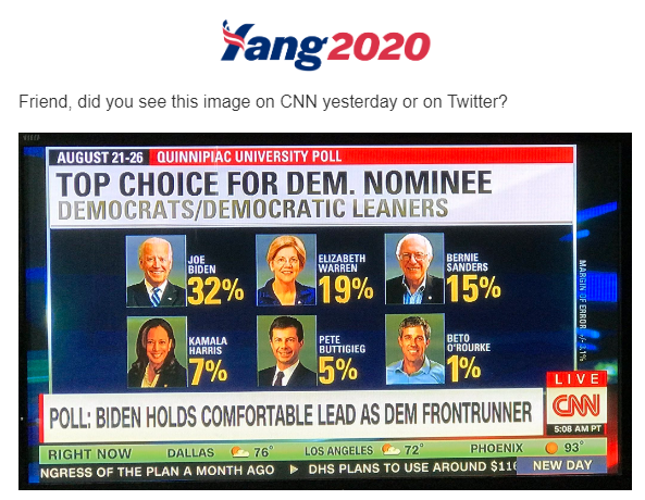 zenleetech's tweet photo. So Yang has been polling @ around 3%, but CNN doesn't like to include him... #cnncorrupt
#yangmediablackout #yang2020 #yanggang
#GoogleAndrewYang https://t.co/kMSFIo8kOe