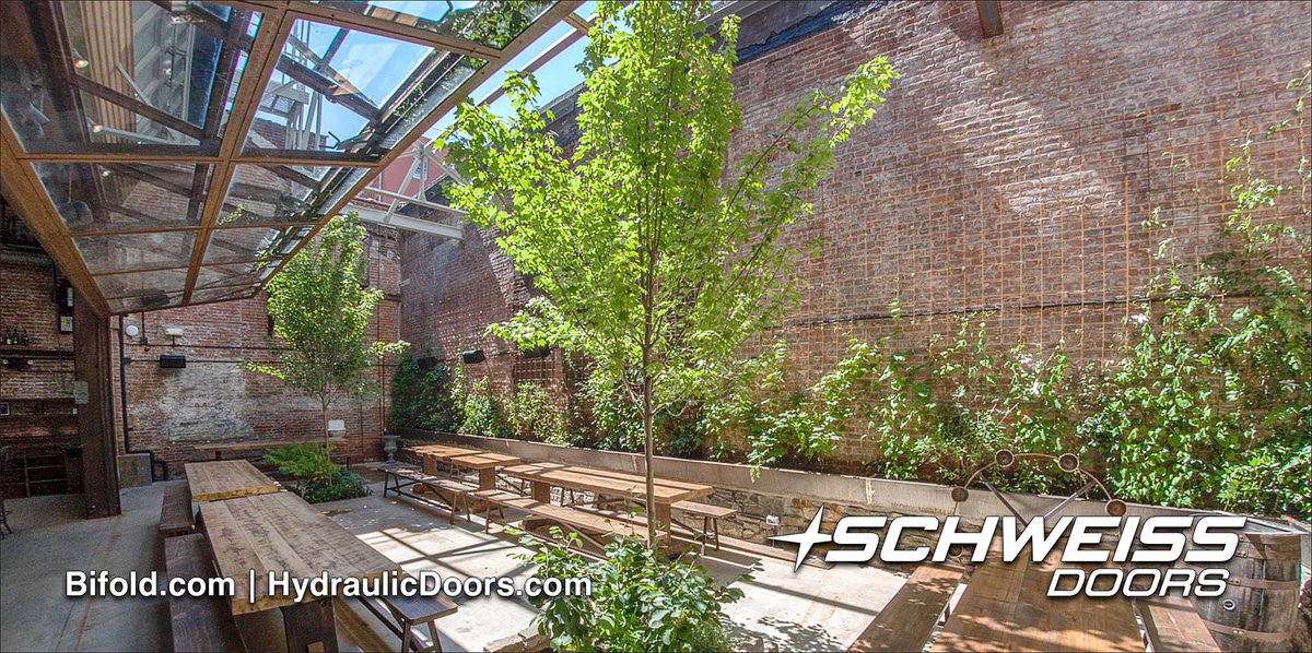 SchweissDoors's tweet photo. New Italian Restaurant Ainslie in Brooklyn, NY has a Schweiss 31’ x 14’ glass bifold liftstrap door that opens up to their outdoor patio/dining area. #schweissdoors #doors #bifolddoors #strapdoors #straplift #windows #customdoors #designerdoors https://t.co/pukBXxaXvw https://t.co/J9FgWvZpuN