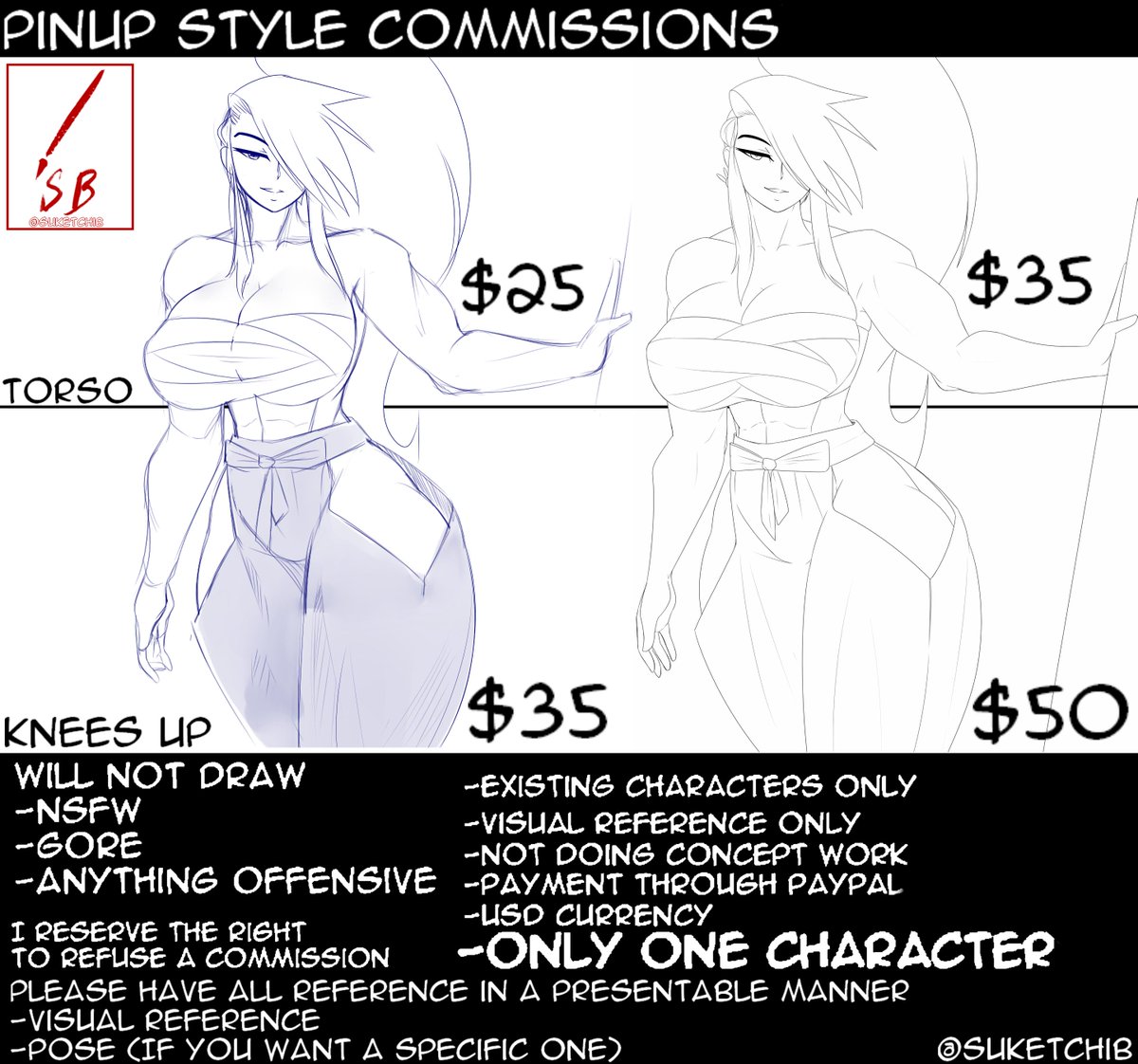 SuketchiB's tweet photo. Officially open 

Will take 3 slots at a time
Comment Below to reserve a spot 
Thanks! https://t.co/6dVgAIsKMT
