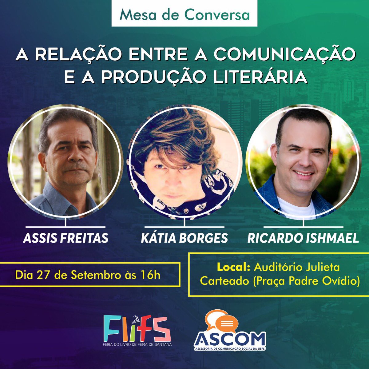 IshmaelOliveira's tweet photo. QUEM VAMOS????
Agora em SETEMBRO!
@_UEFS #FLIFS #feiradesantana https://t.co/g60tDkjyFH