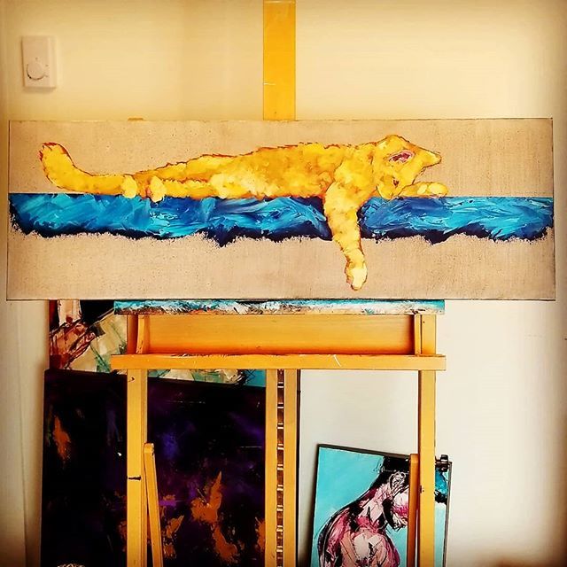 dougbeldingart's tweet photo. Lazy pawing cat, color blocking for @andy.lapage #wip 
#DougBelding #fineart #acryliconcanvas #art_worldly #artcollector #commission #orangetabby #studiocat https://t.co/iffVOq8bdZ https://t.co/5VjkYiPNby