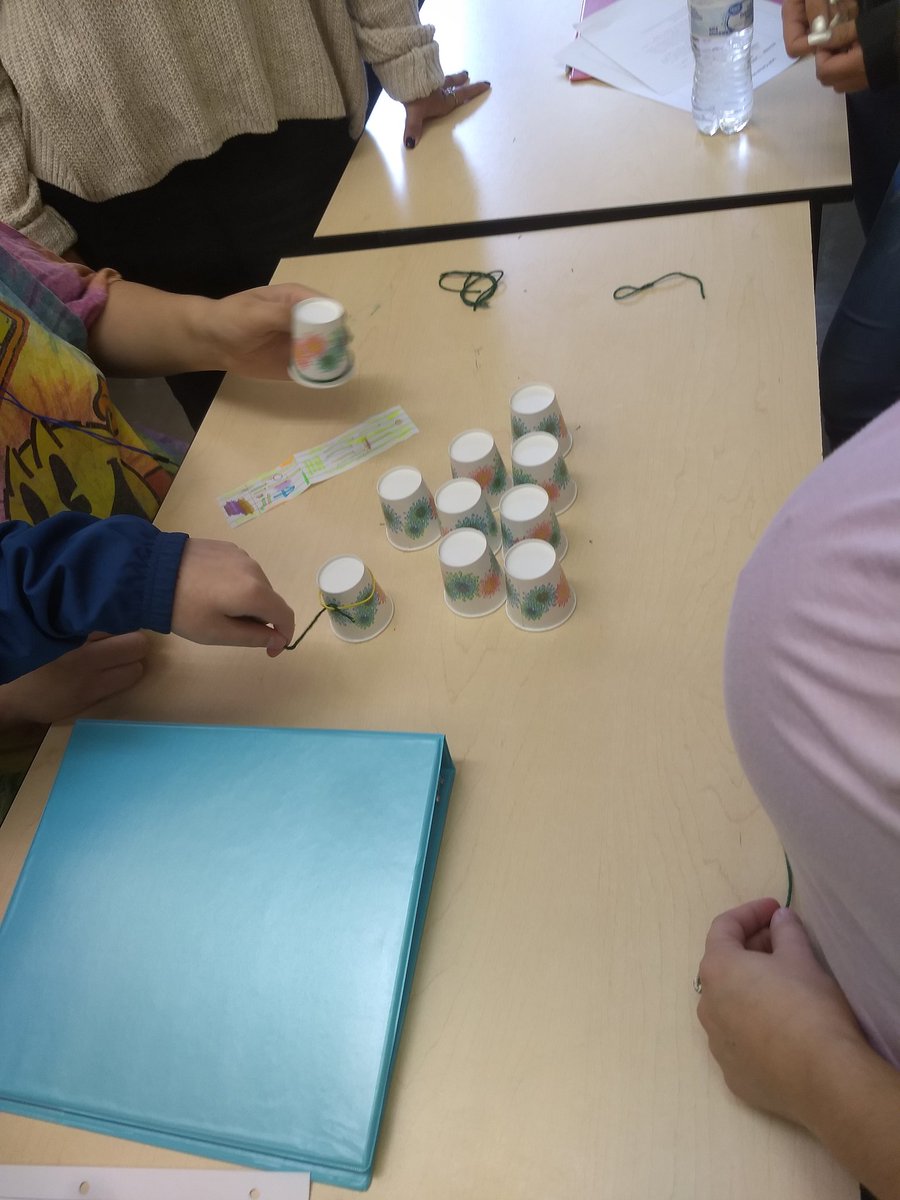 GingerLipscomb6's tweet photo. Foods 2 students working together to figure out how to stack the cups using only 1 rubberband. Starting the year with Entrepreneurship! @OCSCTE #IAMCTE #foodsandnutrition #Entrepreneurship #facs https://t.co/zcELtsgXgc
