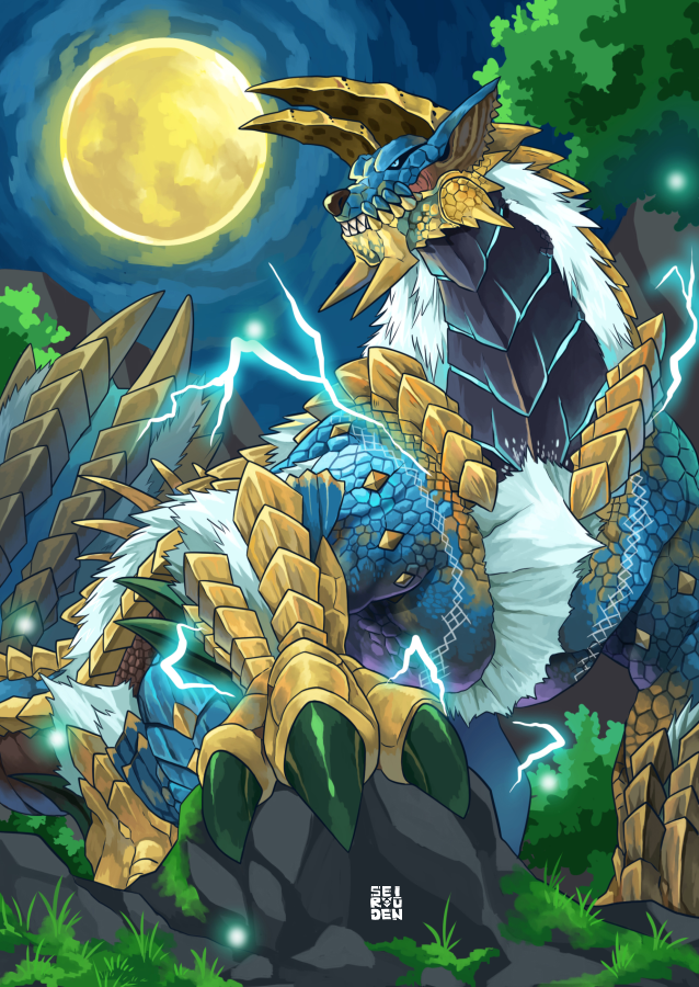 @seiryuuden. brings back a Zinogre fanart from 2014 since he is back for IC...