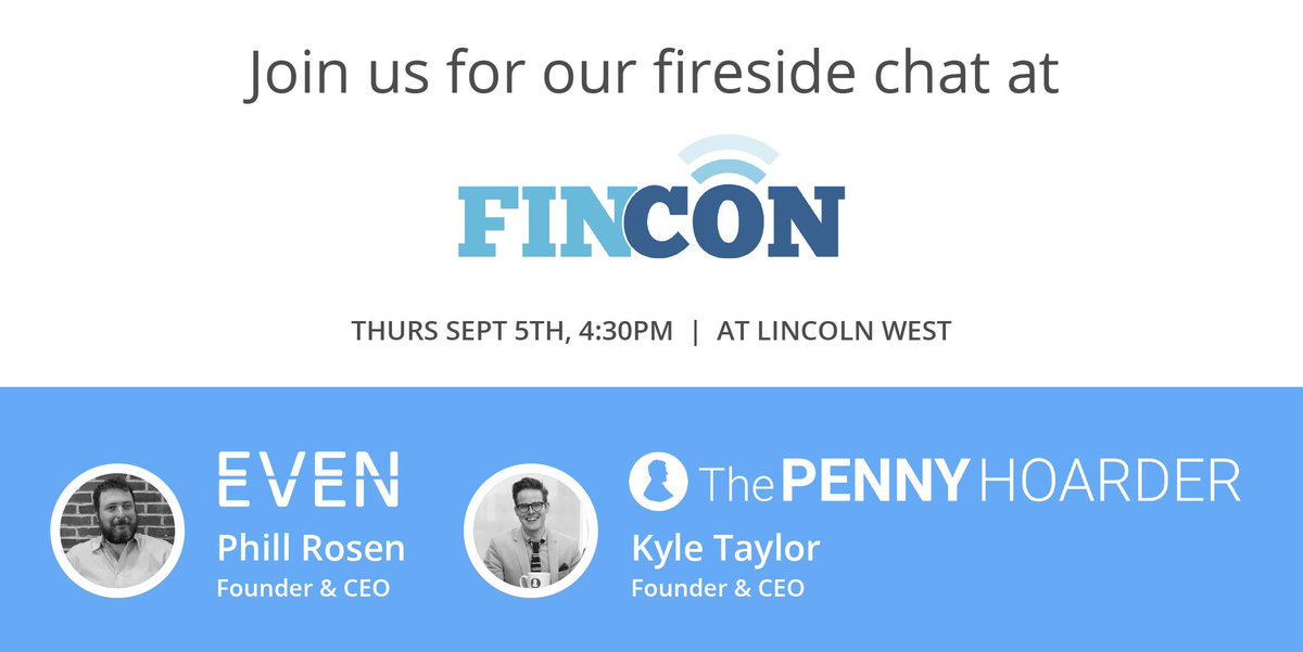 enginebyml's tweet image. Join our CEO &amp;amp; Founder @phillrosen at #FinCon19 for our fireside chat with @thepennyhoarder Founder &amp;amp; CEO, Kyle Taylor #Fintech #NativeContent