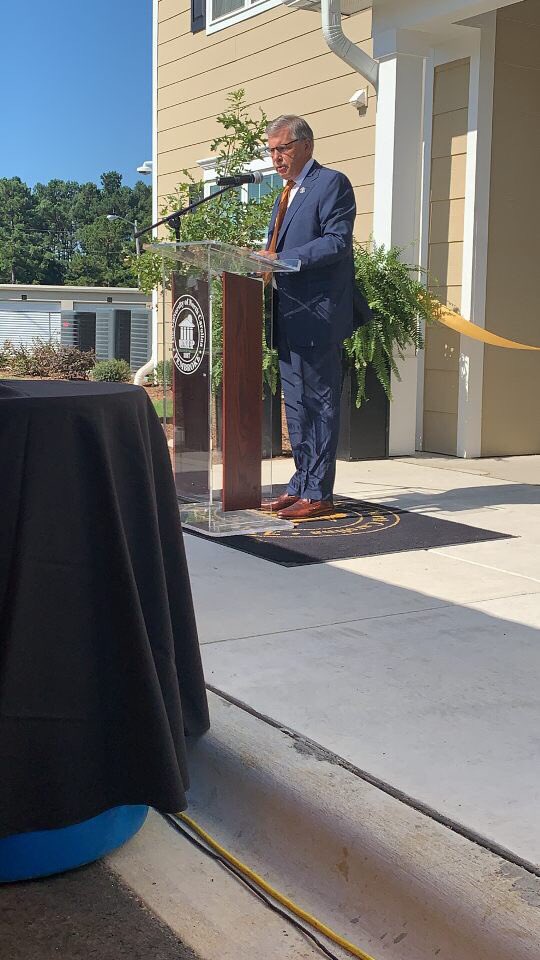 uncprha's tweet photo. It was a great time to attend the ribbon-cutting for the new Courtyard Apartments. To see the area expand for more students, brings a heavy energy to our organization. We couldn't pick a better time to be a part of the #BraveNation. https://t.co/cta9EYcuIx