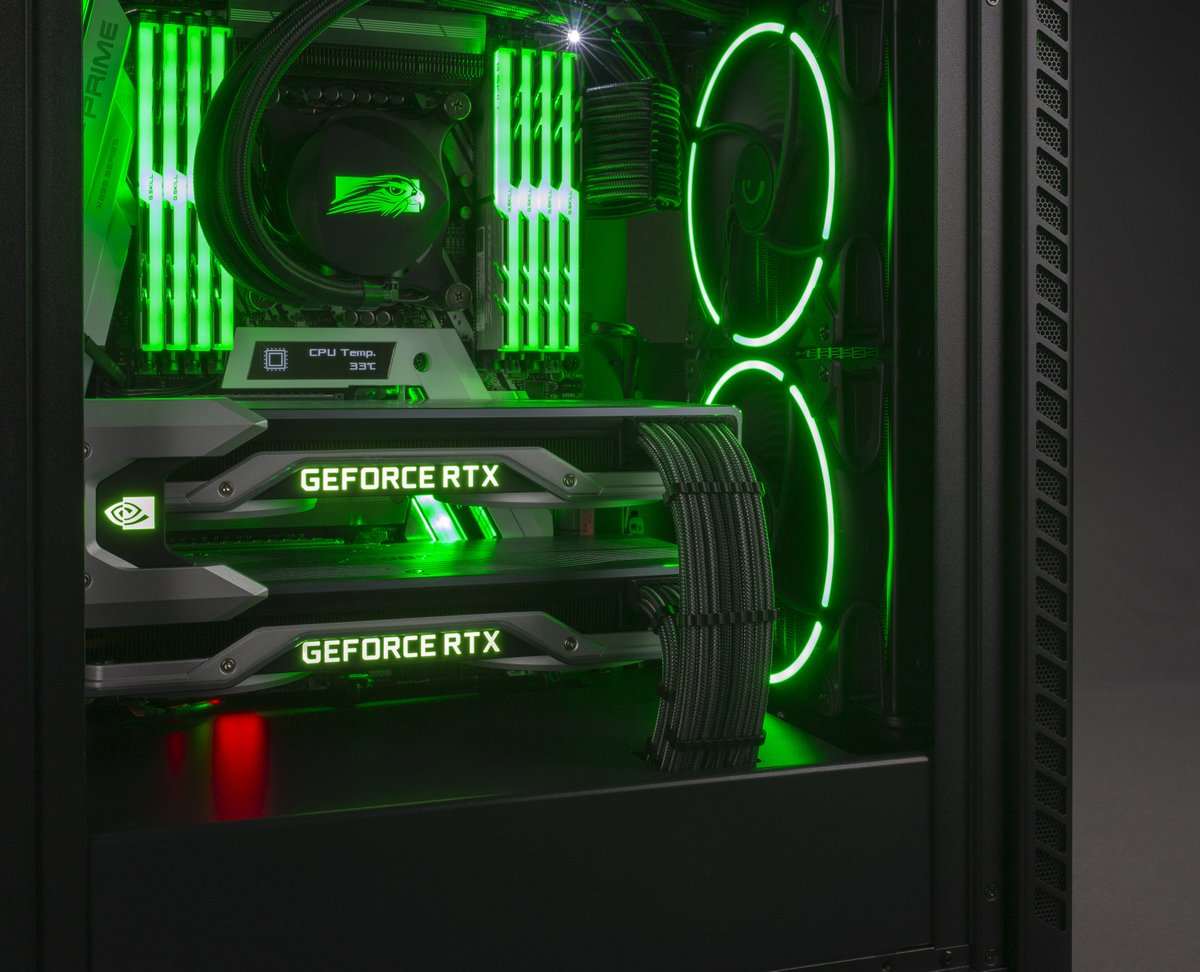 NVIDIA GeForce (@nvidiageforce) on Twitter photo The new 20th Anniversary Edition of <a href="/FalconNW/">Falcon Northwest</a>'s Talon system has arrived. 
Designed for the best thermal performance for GeForce RTX setups, with custom cabling to display their beauty....💚 The new 20th Anniversary Edition of <a href="/FalconNW/">Falcon Northwest</a>'s Talon system has arrived. 
Designed for the best thermal performance for GeForce RTX setups, with custom cabling to display their beauty....💚