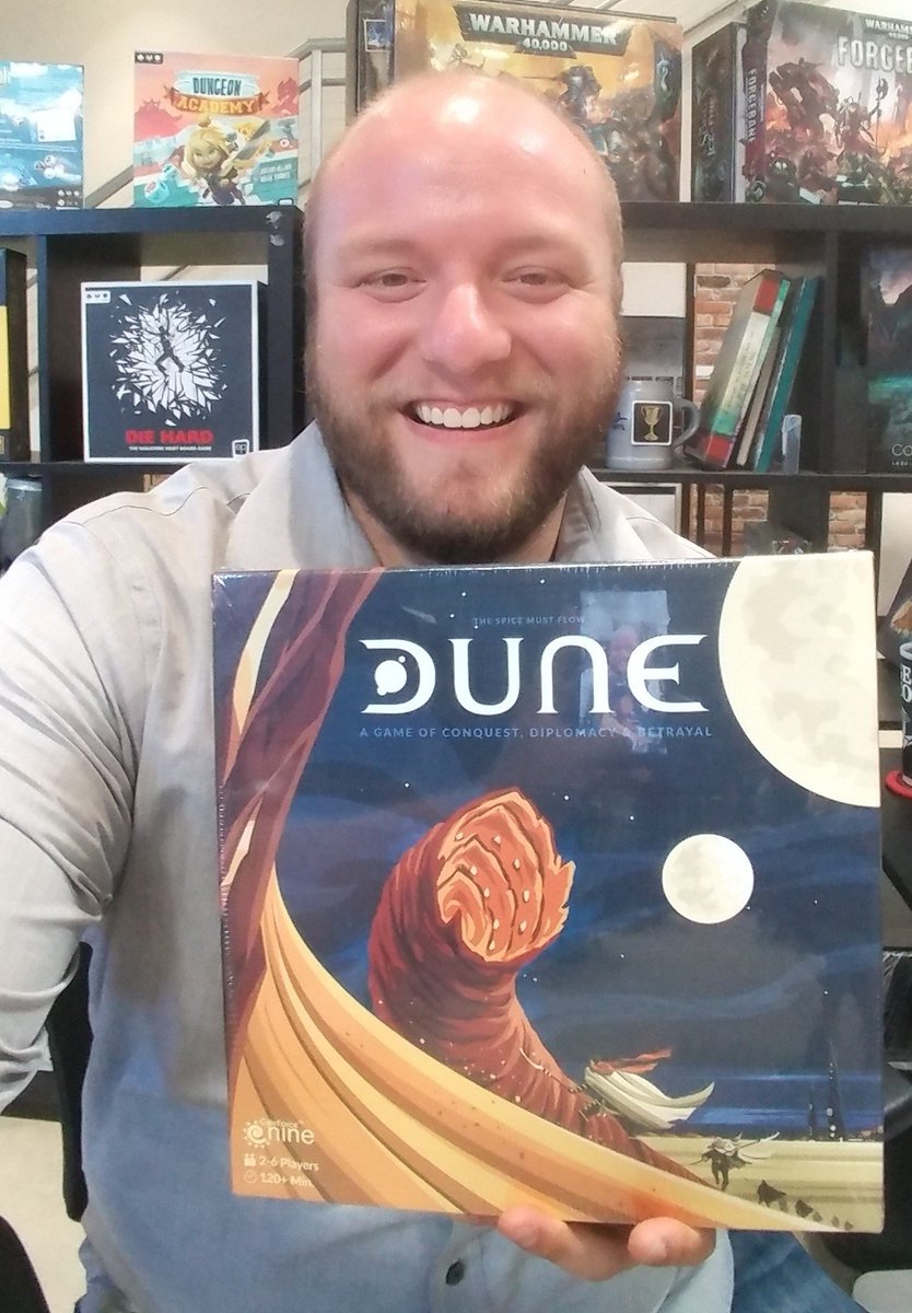 AlmostKirk's tweet image. The new Dune board game from the @GaleForceNine contest arrived today. Looking forward to opening this up and getting it on the table! Thank you for the copy GF9! #PlayMoreGames #SpiceMustFlow