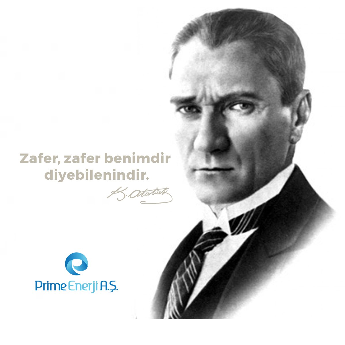 PrimeEnerji's tweet photo. Büyük zaferimizin 97. yıl dönümünde başta Gazi Mustafa Kemal Atatürk ve silah arkadaşları olmak üzere tüm şehitlerimizi ve gazilerimizi saygı ve minnetle anıyoruz. 
#30AğustosZaferBayramı kutlu olsun! https://t.co/drbhLWmwMy