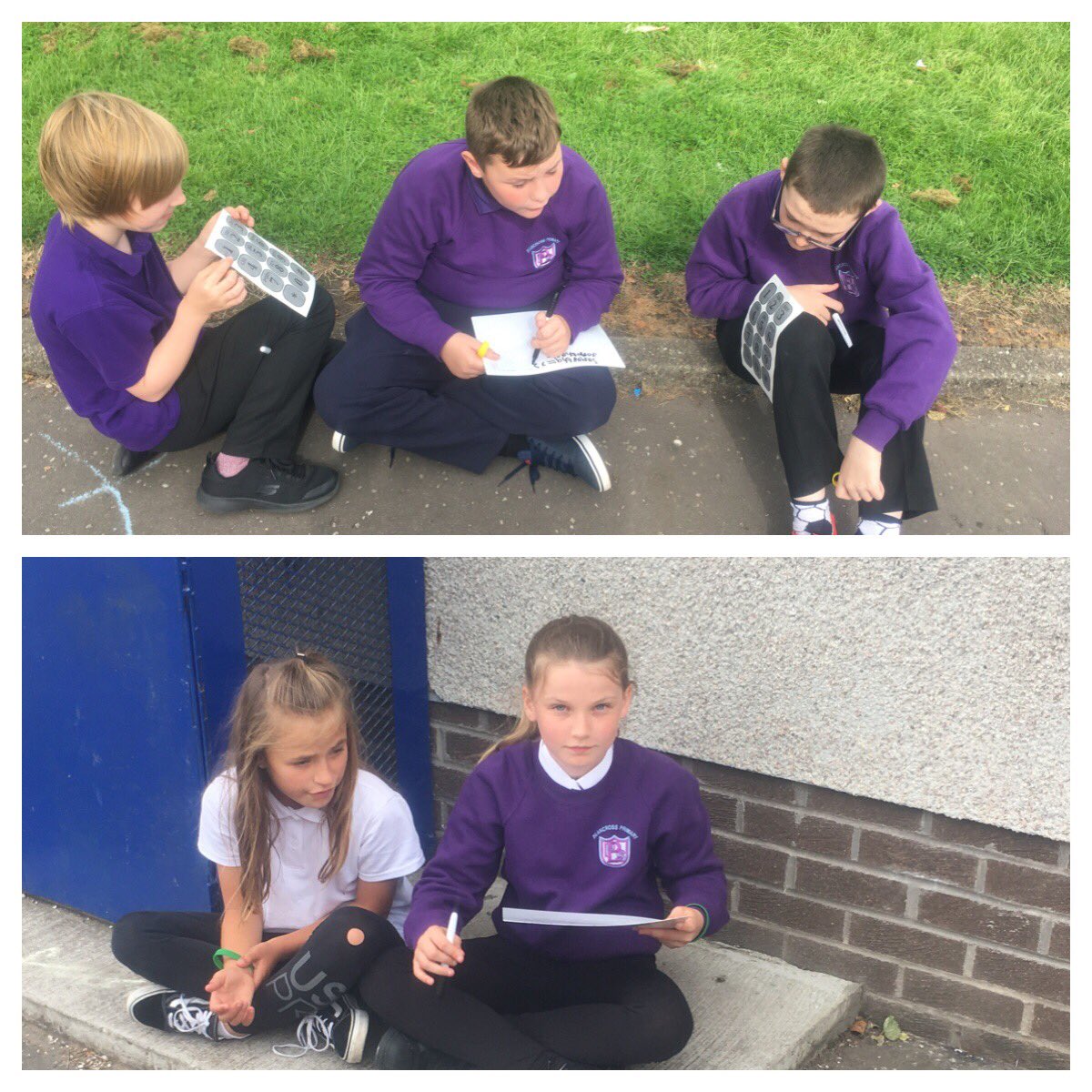 beanxmrsedwards's tweet photo. Yesterday we took our learning outdoors. We used a mathematical code and the letters in our name to create different totals. We challenged ourselves to find the names with the highest and lowest totals. #BPSproblemsolving #BPSMaths https://t.co/keTTHUf1zb