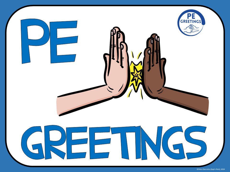 CapnPetesPE's tweet image. FREE PE Greetings- 30 Entrance Signs! Get them here on Cap'n Pete's website: tinyurl.com/PEGreetings Students arriving to class quickly choose an action to do as a #PhysEd GREETING. Thanks to @physedreview, @MrRoosPE and @gymnutt23 for inspiration #espechat #pegeeks #elempe