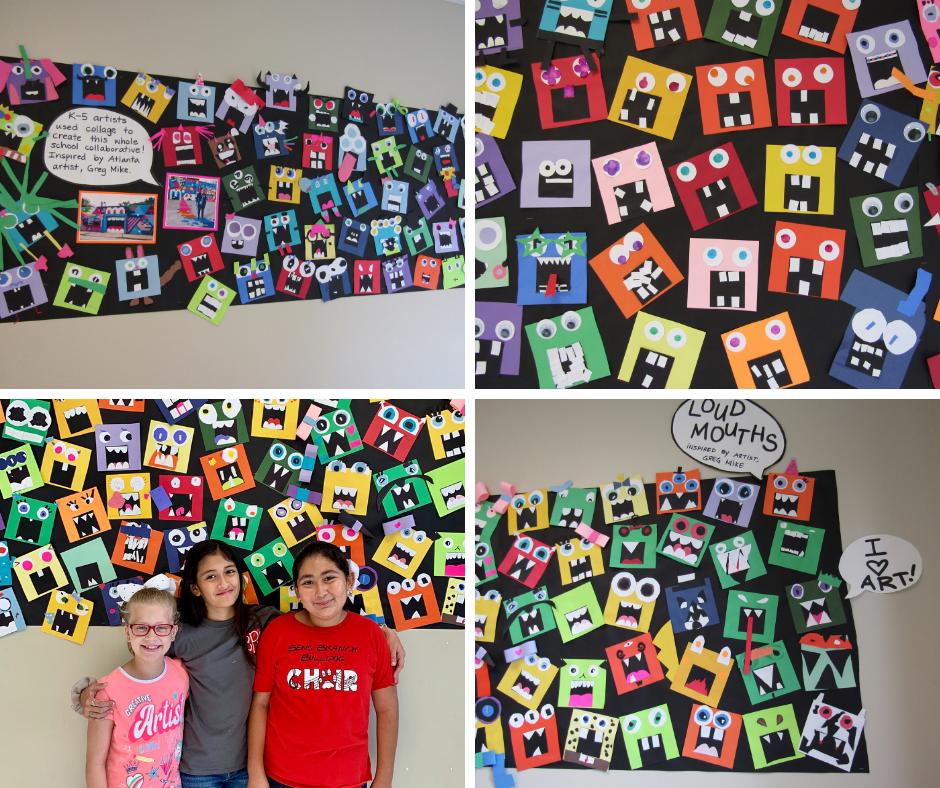 BensBranchElem's tweet photo. All of our students created a piece of art inspired by artist Mike Greg.  Thank you Mrs. Blanco for this colorful addition to our hallways. #bbechat #NCISD https://t.co/LAoDeJj6Rf