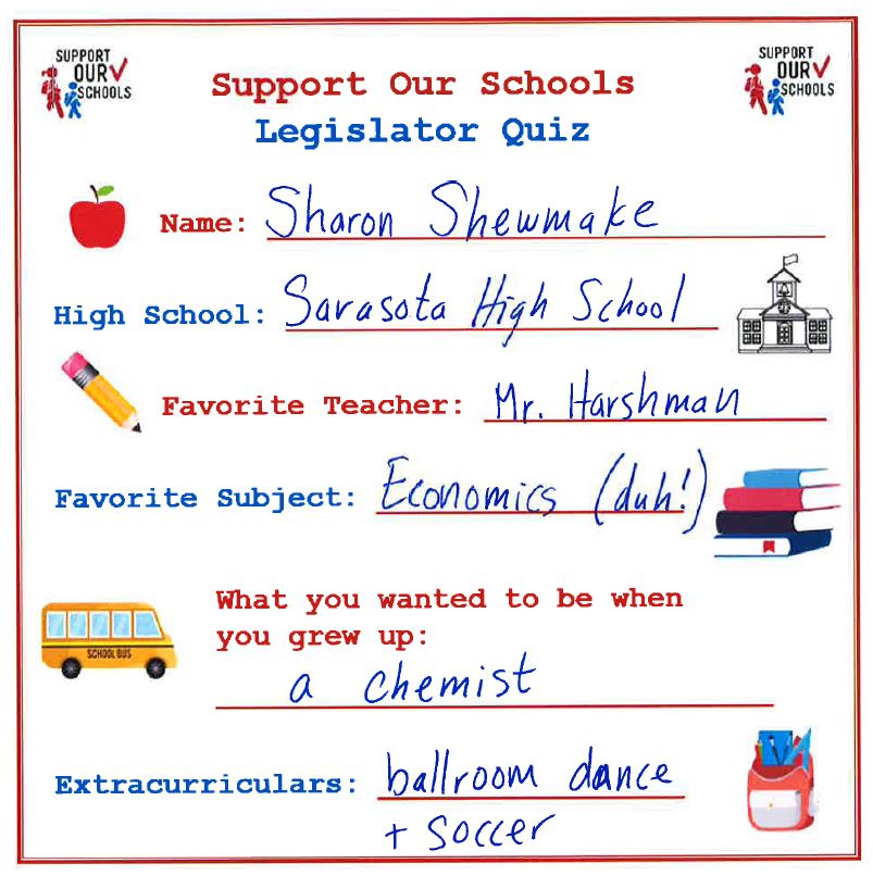 SupportWASchool's tweet image. QUIZ: Can you guess what Rep. @DrShewmake wanted to be when she grew up? (HINT: not an economist or a legislator). Check out our back to school quiz to learn more! #waleg #waedu