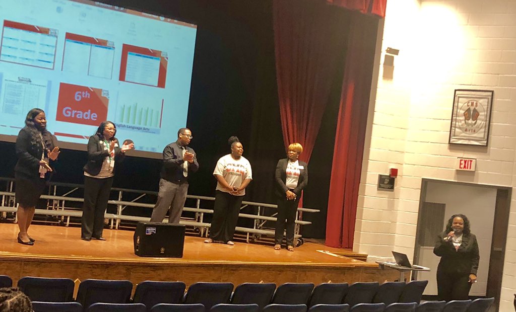 ConyersMiddle's tweet photo. Dr. Reese introduces our #WorldClassEducators during our Title I Meeting. We are excited about our growth and we are committed to ensure every student succeeds!๐๐#CMSExcellence @RaaRcps @RockdaleSchools @OattsTerry https://t.co/wJWDykkWlX