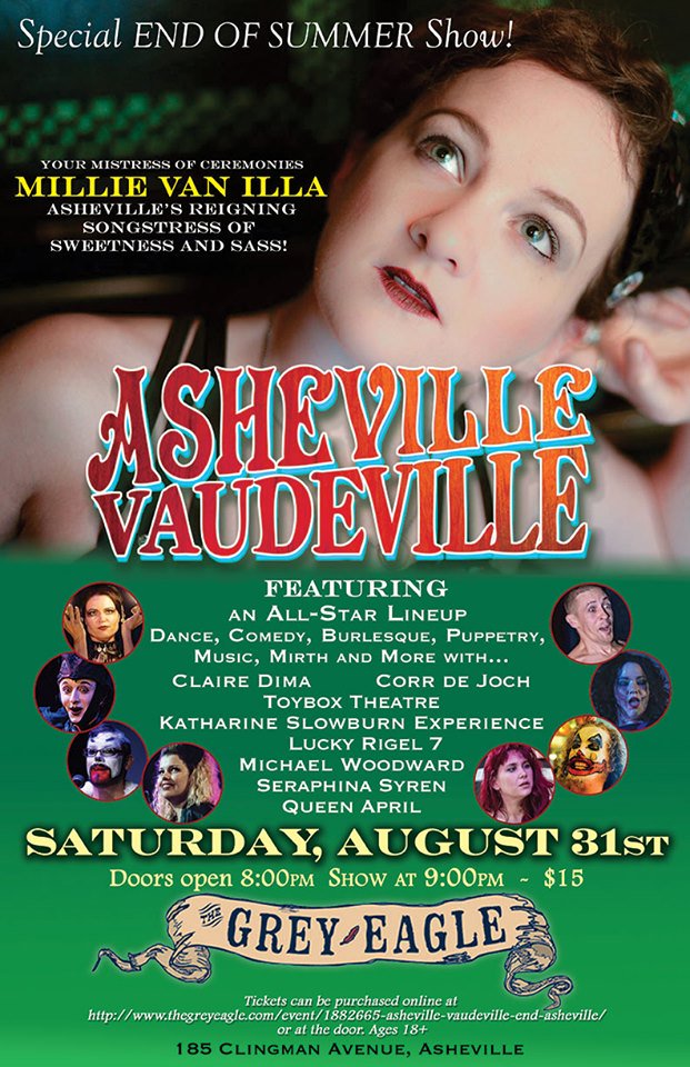 Asheville Vaudeville at the Grey Eagle this Saturday, August 31! - mailchi.mp/29eae1383a53/a…