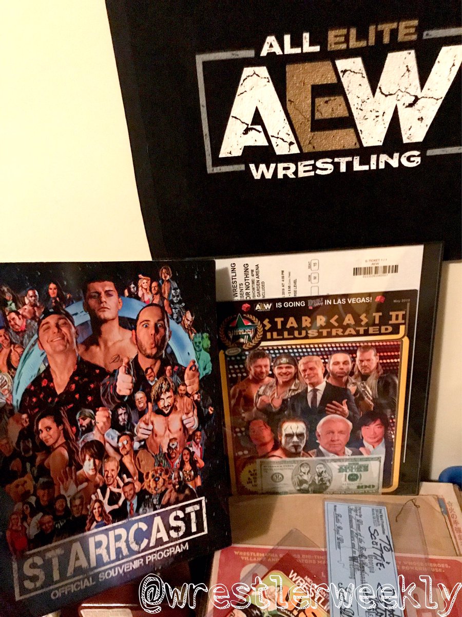 wrestlerweekly's tweet photo. In honor and celebration of #AEW and #StarrcastIII WRESTLER WEEKLY Throwback Thursday #wwtbt showcasing Classic Wrestling Event Programs! Next installment comes from programs and ticket stub of #Starrcast I #AllIn and #StarrcastII #DON #DoubleOrNothing https://t.co/oXb7MDxsj1