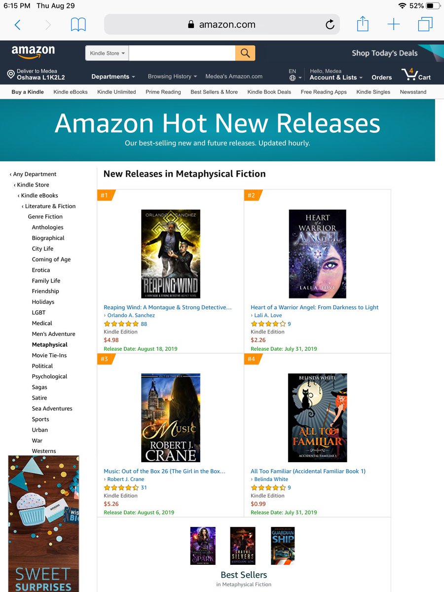 laliaristo's tweet photo. Hey #writingCommunity 🥰✨ I just wanted to share this moment of celebration with all my friends.💜 I’m so excited to see my book on the best seller list for Kindle on Amazon! 😃 Thank you so much for all your support, I am truly grateful and blessed! 🎉 💫🦋 https://t.co/Fz45les7mF