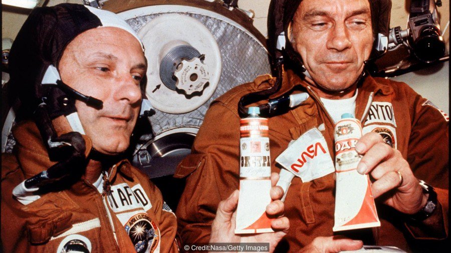 In the morning of the launch day the cosmonauts drink a small glass of champagne. I've also heard that the backup crew receives a small cup of pure alcohol as a consolation, but I'm not sure it's true. 