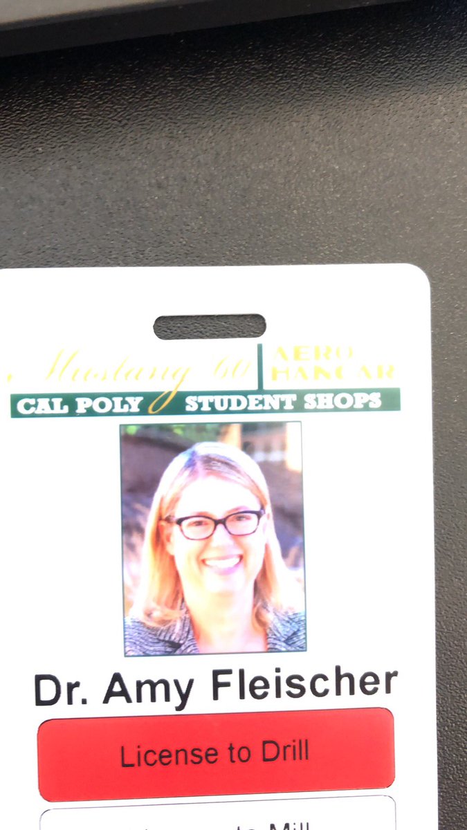 amyfleischer's tweet photo. Red tag training has a long history at Cal Poly.  I’m happy to join the thousands of students over the years who are fully certified to work independently in our machine shops! Congrats to all the faculty and deans office staff who joined me today on getting their red tags! https://t.co/O95A05LtrV