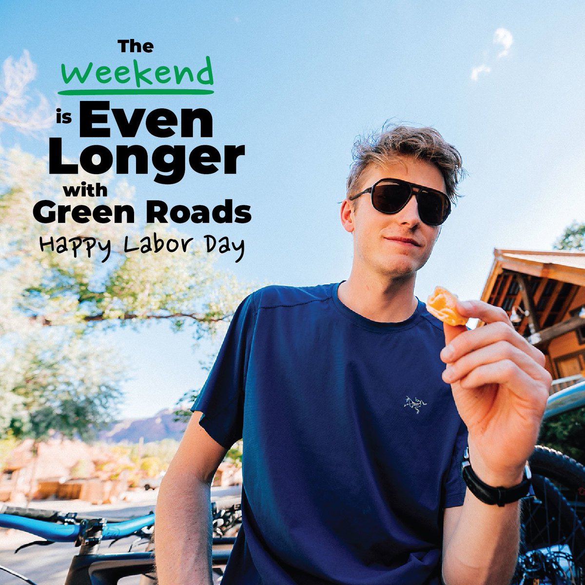 Find your 'Happy Place' this Labor Day weekend with Green Roads CBD. #Green Roads #CBD #EveryDayBetter #CBDGummies #ILoveButtDrugs