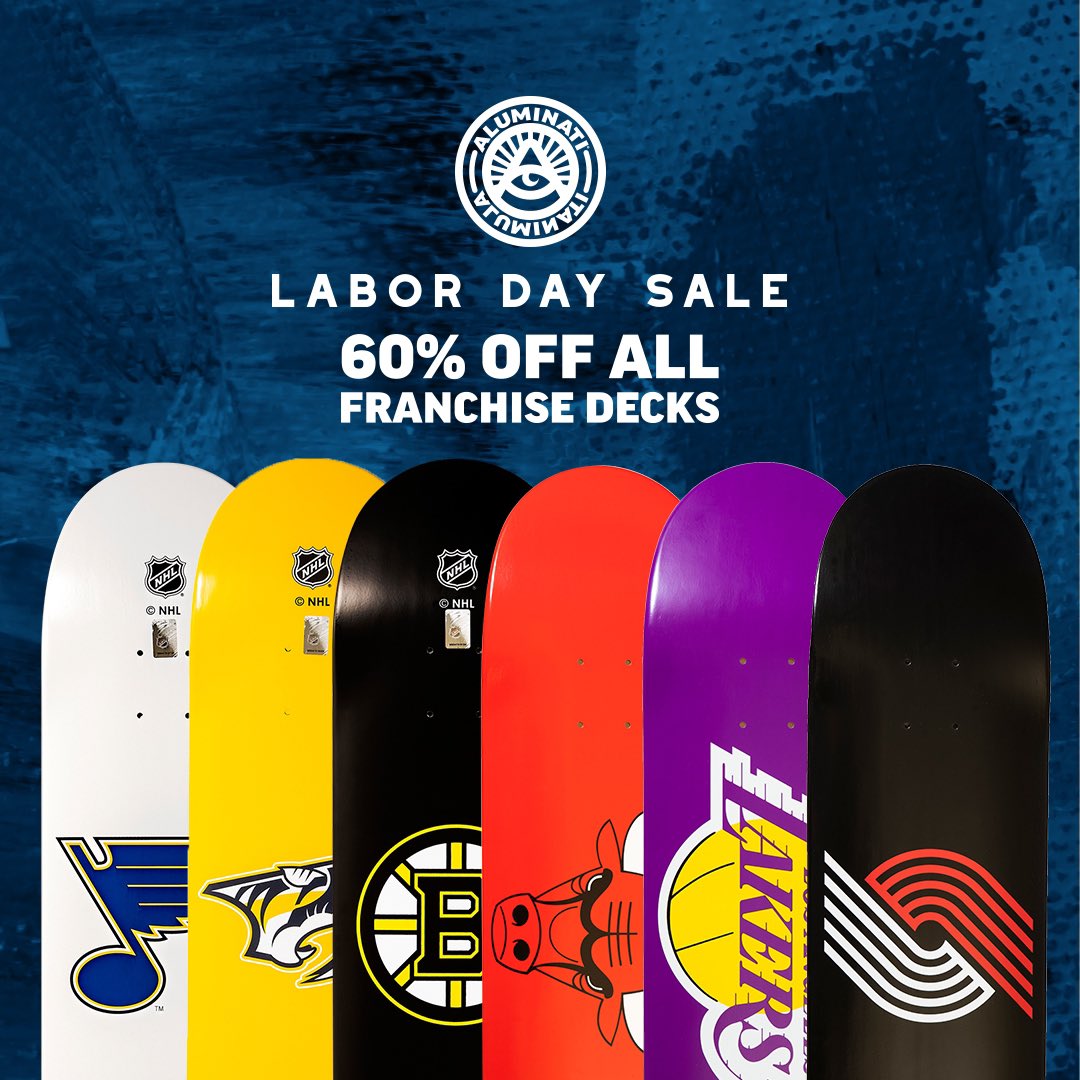Our Labor Day Weekend Sale starts now! Up to 60% OFF site wide!! 🙌 🛹 #aluminatiboards 

aluminatiboards.com