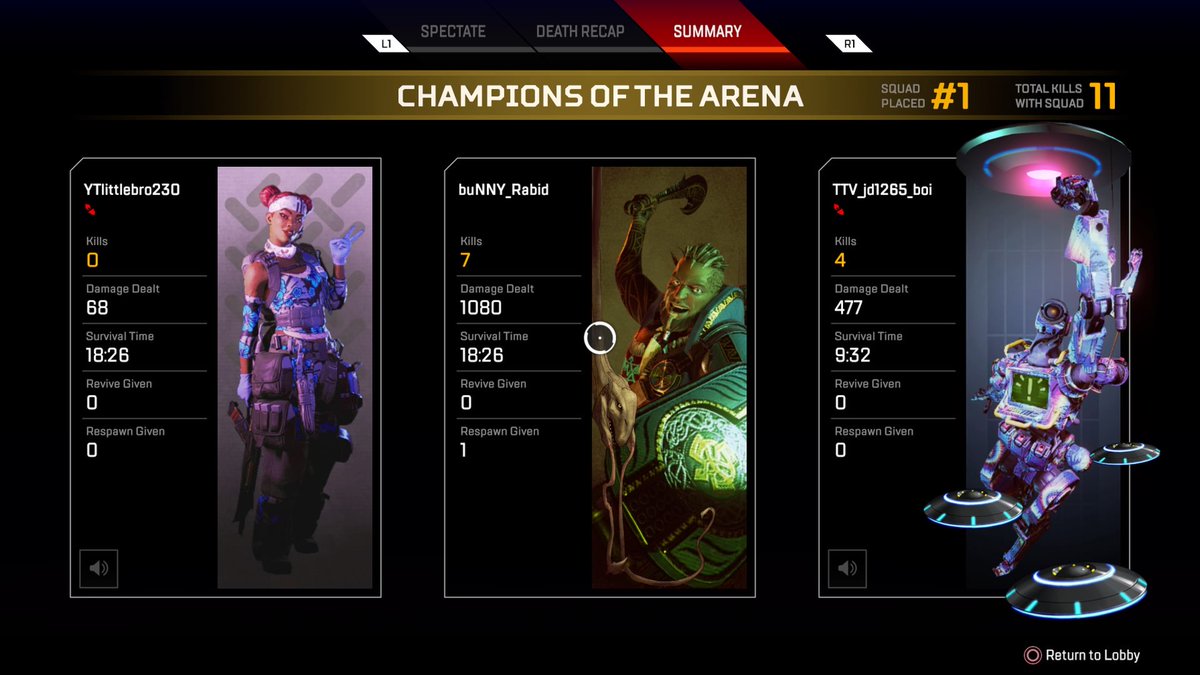 rabid_bunny's tweet photo. Third match,second dub. Much more enjoyable #ApexLegends #Gibraltar #WinAfterWin #HeavyCarry #PS4share https://t.co/r2phIfkS22