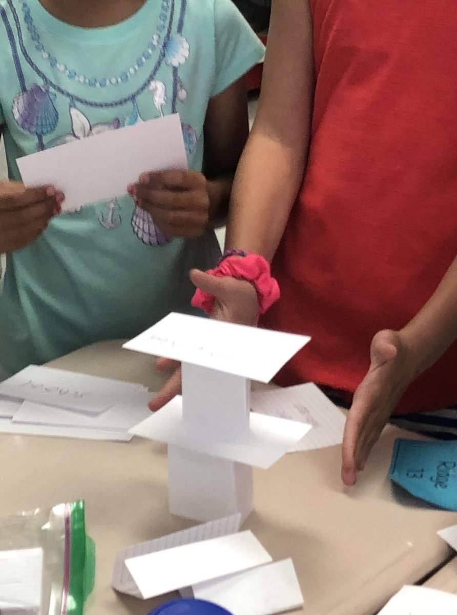 YHasenei's tweet photo. My students had a blast making an index card tower while learning what they had in common and how to work as a team. #WellerWildcats #SWES4thgrade @Wellerwildcats https://t.co/sGPpTCBkoV