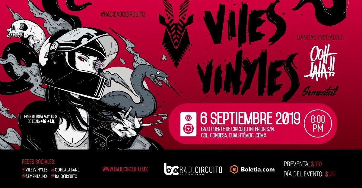 Diehobb's tweet photo. ¡Cáiganle! 
6 de septiembre en #bajocircuito @vilesvinyles @oohlalabandmx y @semental. 
#vasironovasir @yonosoydj https://t.co/pCQBSLnek3