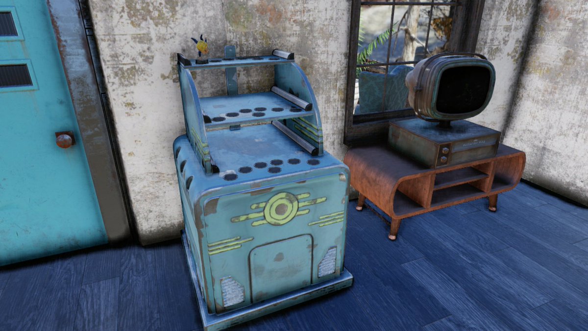 DakaTheWanderer's tweet photo. When you have a full bobblehead collection but your build budget won't allow you to show them off! 😐 This current build is awesome & was already challenging to do so I'm not altering it just to display them! 😩 #sneakpeek #fallout76 #buildbudget https://t.co/xHPX4W87wd