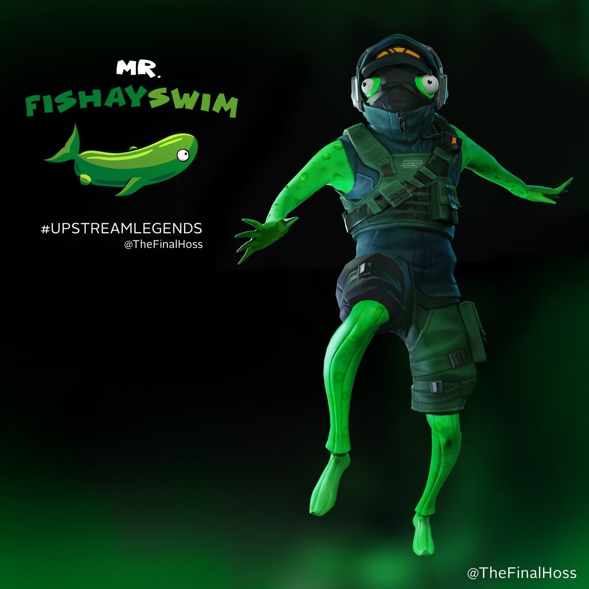 TheFinalHoss's tweet photo. Welcome @mrfreshasian to the #UpstreamLegends!
Mr. FishaySwim is a freshwater fish that yeets noobs for breakfisht. He's an epickerel gamer that's out there swimming hard for his cur-rent salmoney.
#mrfreshasian #fortniteart https://t.co/f7WNJ9bRAF