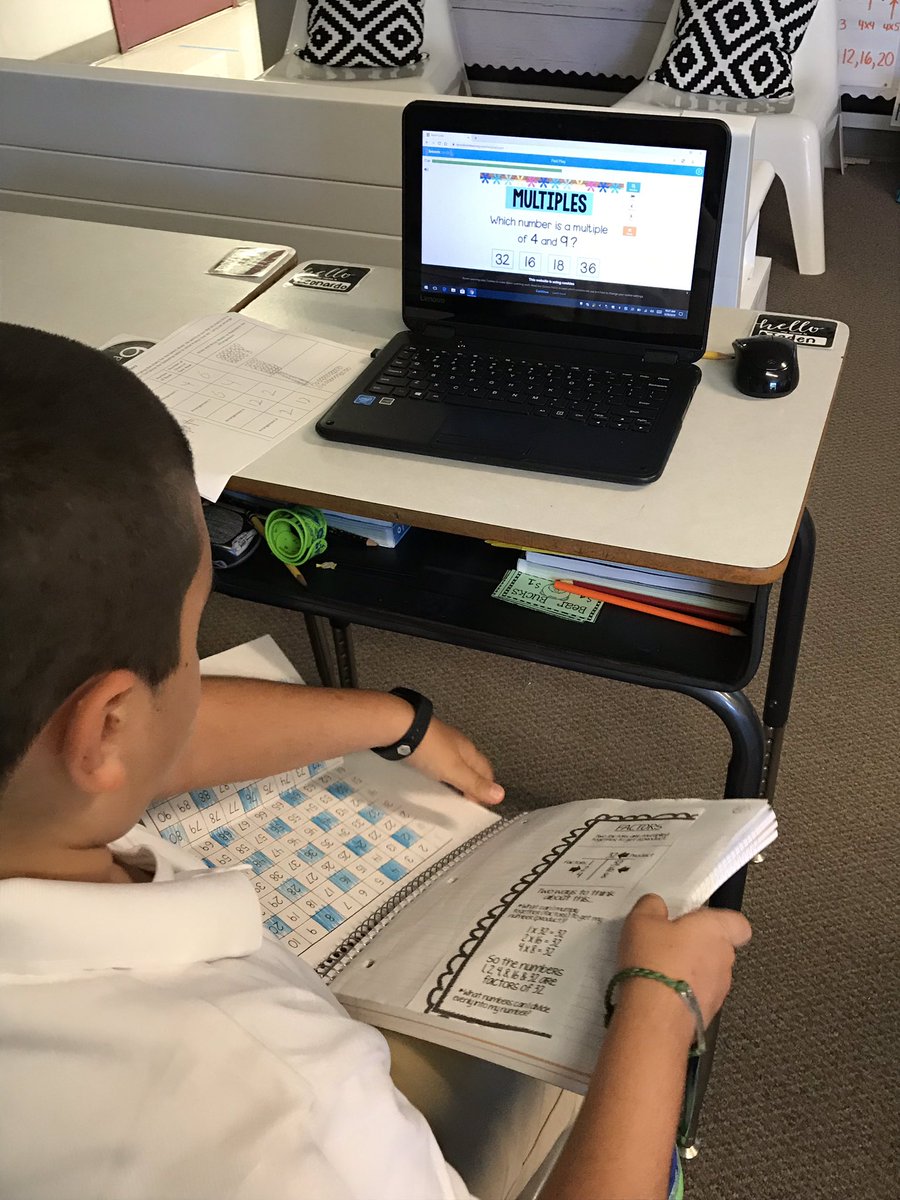 Ndavis961's tweet photo. So thankful for our PTA grant! We were able to purchase these digital boom task cards for all of our 4th grade math standards! We used them today to review factors and multiples! The kiddos loved them and receive instant feedback! @BoomLearning @SchwarzkopfElem @HCPSArea2 https://t.co/nSnFYPGScH