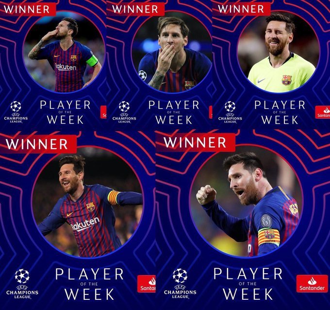 Barca Worldwide Na Twitter Messi Was The Player Of The Week 5 Times The Top Scorer Top Assister Best Goal 2 Free Kick Goals Single Handled To Get Into A Semi Final Scored