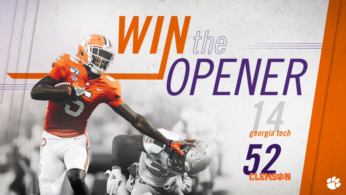 Clemson Football On Twitter Win The Opener Clem 52 Gt