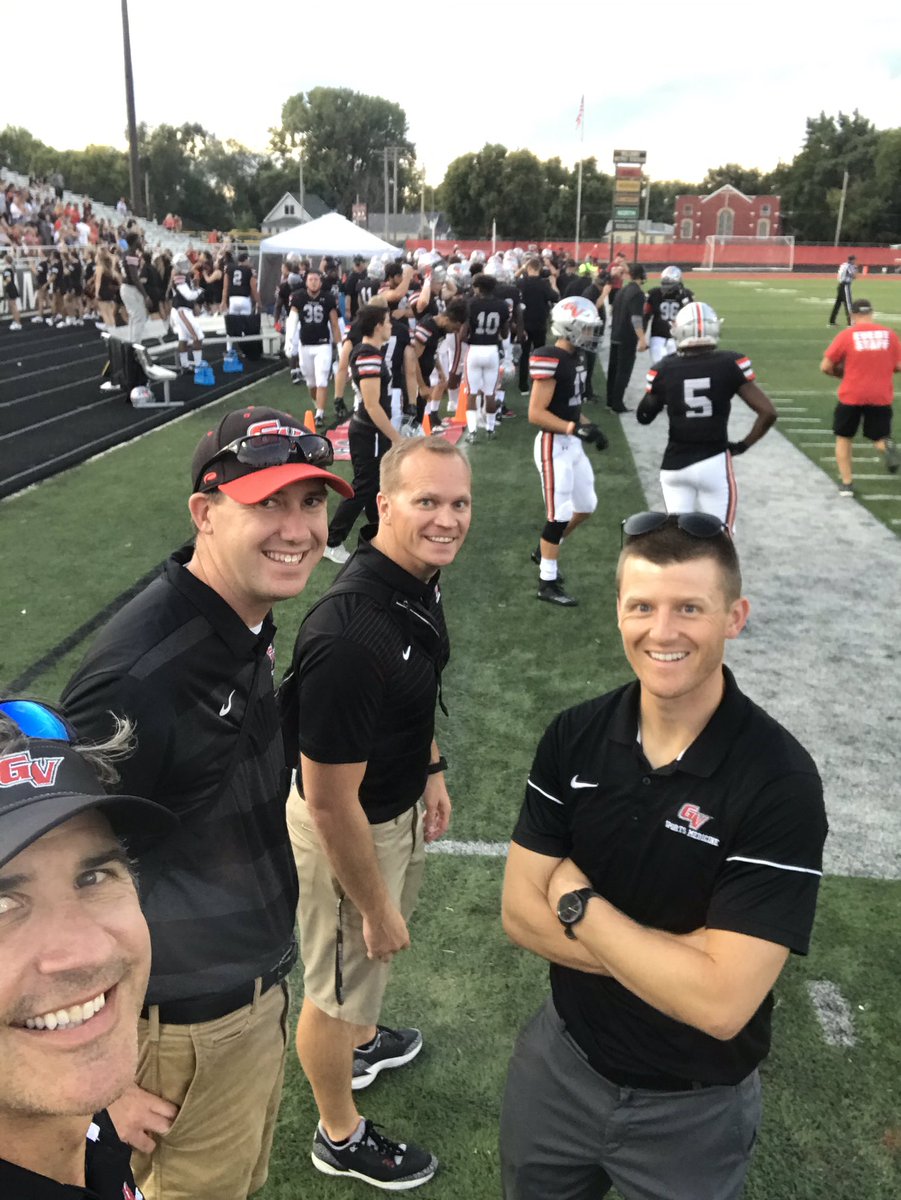 Touchdown! <a href="/GVVikingFB/">Grand View Football</a> <a href="/DMOSOrtho/">DMOS Orthopaedic Centers</a> on sidelines