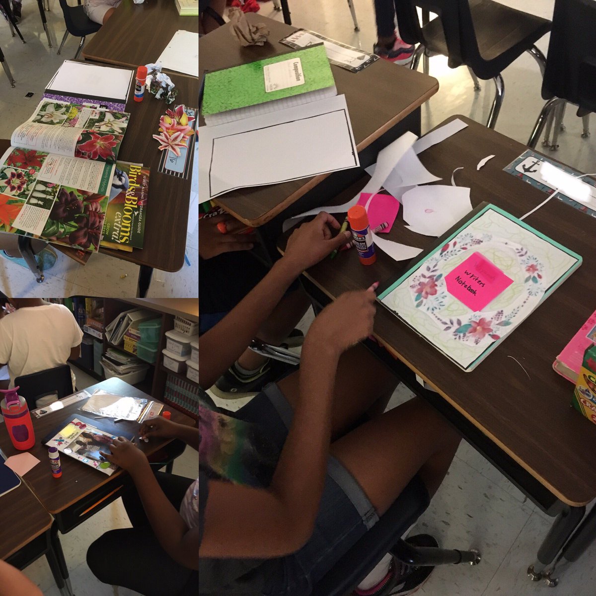 MsJennaGermer's tweet photo. We had a blast creating and decorating our Writers Notebooks. We covered our notebooks with things that inspire us! #belairbulldogs #writerswrite #startingtheyearoffstrong https://t.co/zpUfAIFWKc