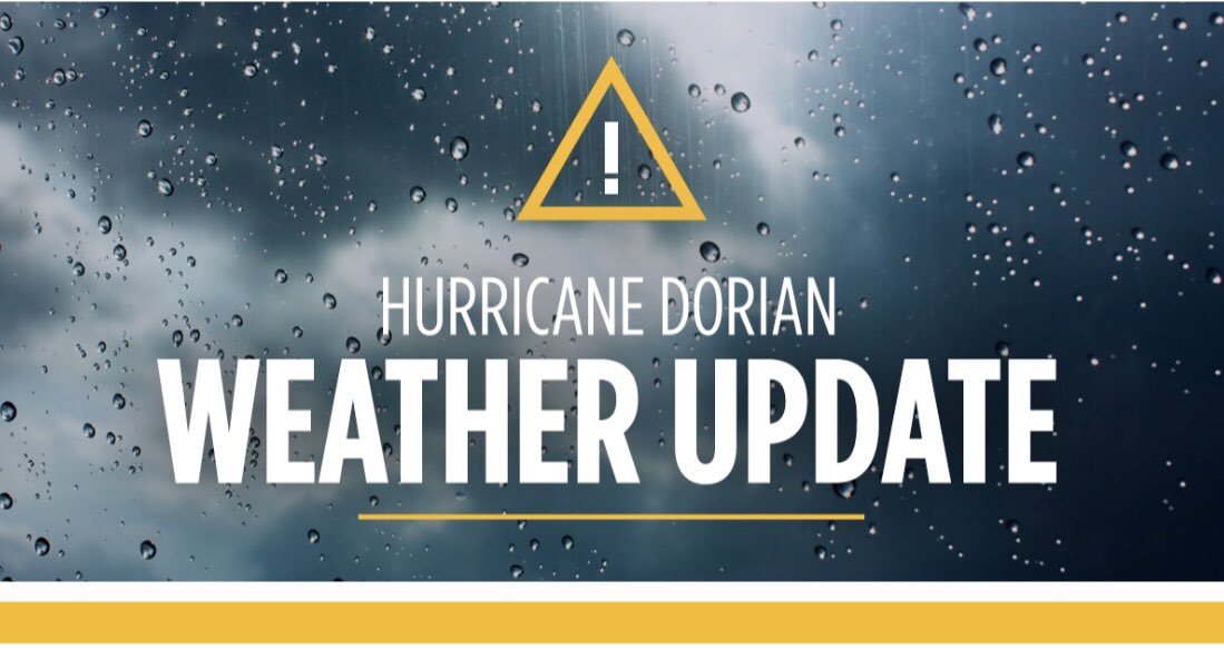 BarryUniversity's tweet photo. Barry University Weather Advisory: Hurricane Dorian Update #2 https://t.co/qxX8Ypy0qN https://t.co/zfTriYMcYk