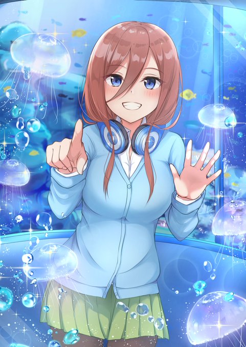 呉亮宏 🌸イ🦋ラ🎧ス🍀ト⭐さんがTwitterに投稿した中野三玖(五等分の花嫁)のイラスト。