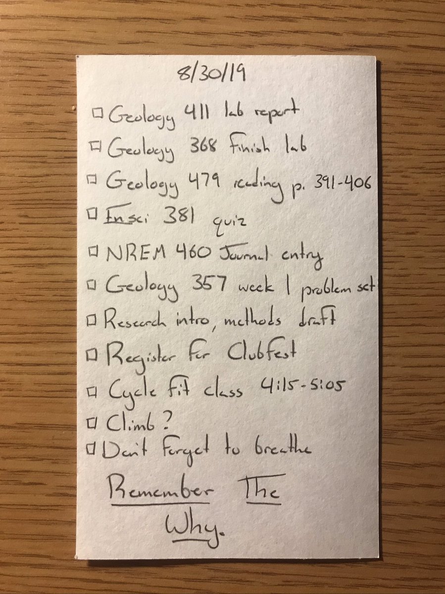 RocksandRivers's tweet photo. How do I survive 20 credits, a TA gig, a job, club president responsibilities, and preparing for presenting at an upcoming research conference? End (and therefore start) each day with a clean room and a plan. It does wonders for your attitude and mindset #collegeadvice https://t.co/4TId6RqYf2