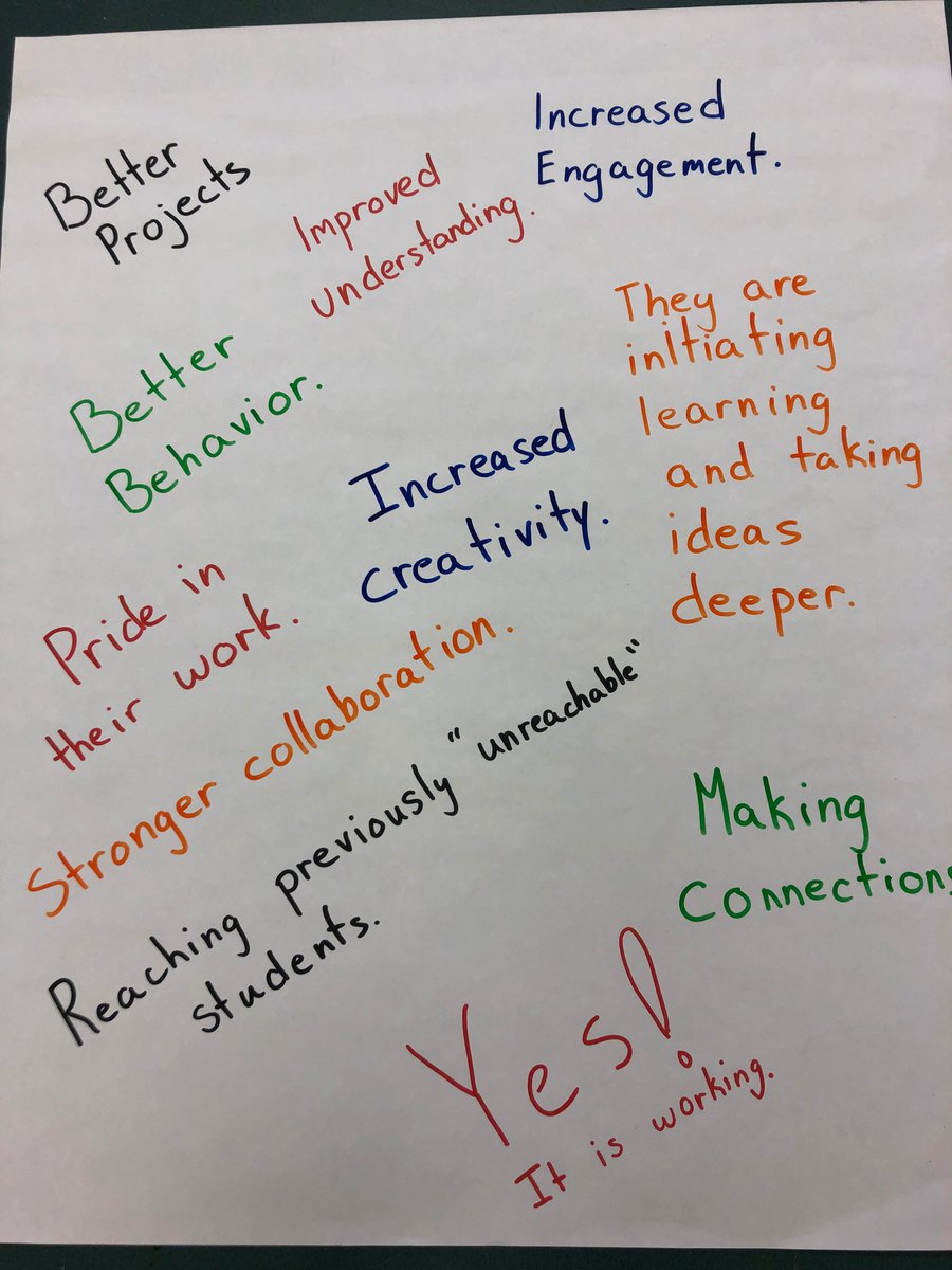 millismiddle's tweet photo. Personalized Learning...is it working? What's our evidence? Increased pride, creativity, collaboration, deeper learning, engagement...it's in the qualitative data! Thank you #millismiddle teachers for thoughtful observations, reflection and discussion! https://t.co/Ei6Lv7H0I7