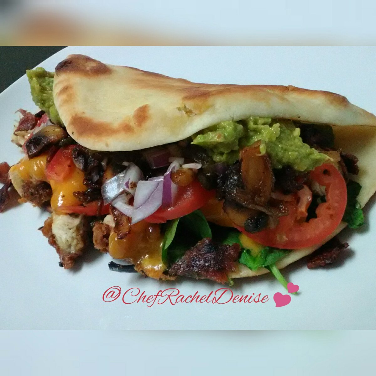 ChefRachel901's tweet photo. A delicious sandwich I concocted a while ago. π #NaanBread #Sandwich #Concoction #FriedChicken #TurkeyBacon #Cheese #Veggies #Guacamole #EatFresh #ColorfulFood #GuiltFree #Homemade #EdibleArt #EdibleArtist #FoodStylist #CulinaryOG #SecuringMyLegacy #901Chef #ChefRachelDenise https://t.co/nmN0euDDv2