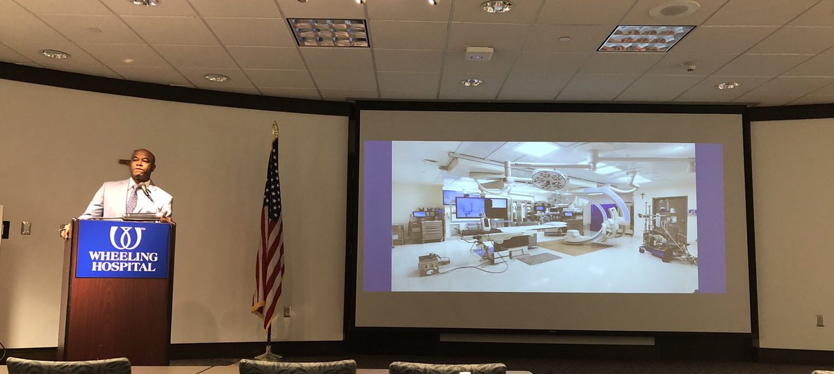 cpietranton's tweet photo. What an inspiring speech today by @tristonsmithmd at the press conference to unveil our new procedure room that will house many things but especially a state-of-the-art #StructuralHeart suite to preform #TAVR #Watchman #ClosureDevices #MoreToCome https://t.co/inqWONtczi