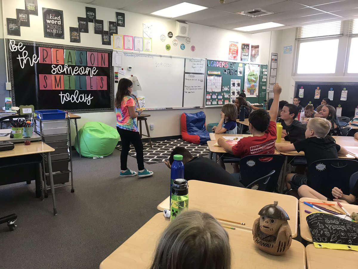 MissDesenberg's tweet photo. Thank you @ClaudiaStepan for the simple idea to bring something from our summer to share 🥰 students shared a piece of their summer and then took questions. Love building our Room 3 family by making connections with each other in the first week! @CamHeightsSTEM https://t.co/fXum1FHQf0