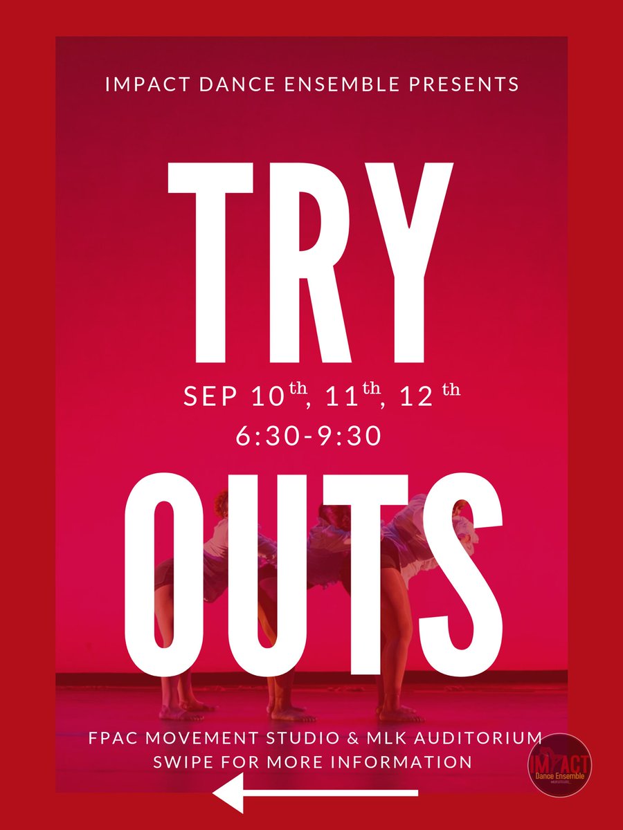 impactdance_'s tweet image. THIS IS WHAT YOU’VE BEEN WAITING FOR! 🤪 
IMPACT Dance Ensemble 💃🏾 FALL Tryouts are around the corner!!!! Registration is ONLINE 📲 . All information is on the post.  #BSU23 #BSU22 # BSU21 #BSU20  #BSU19 
@impactdance_